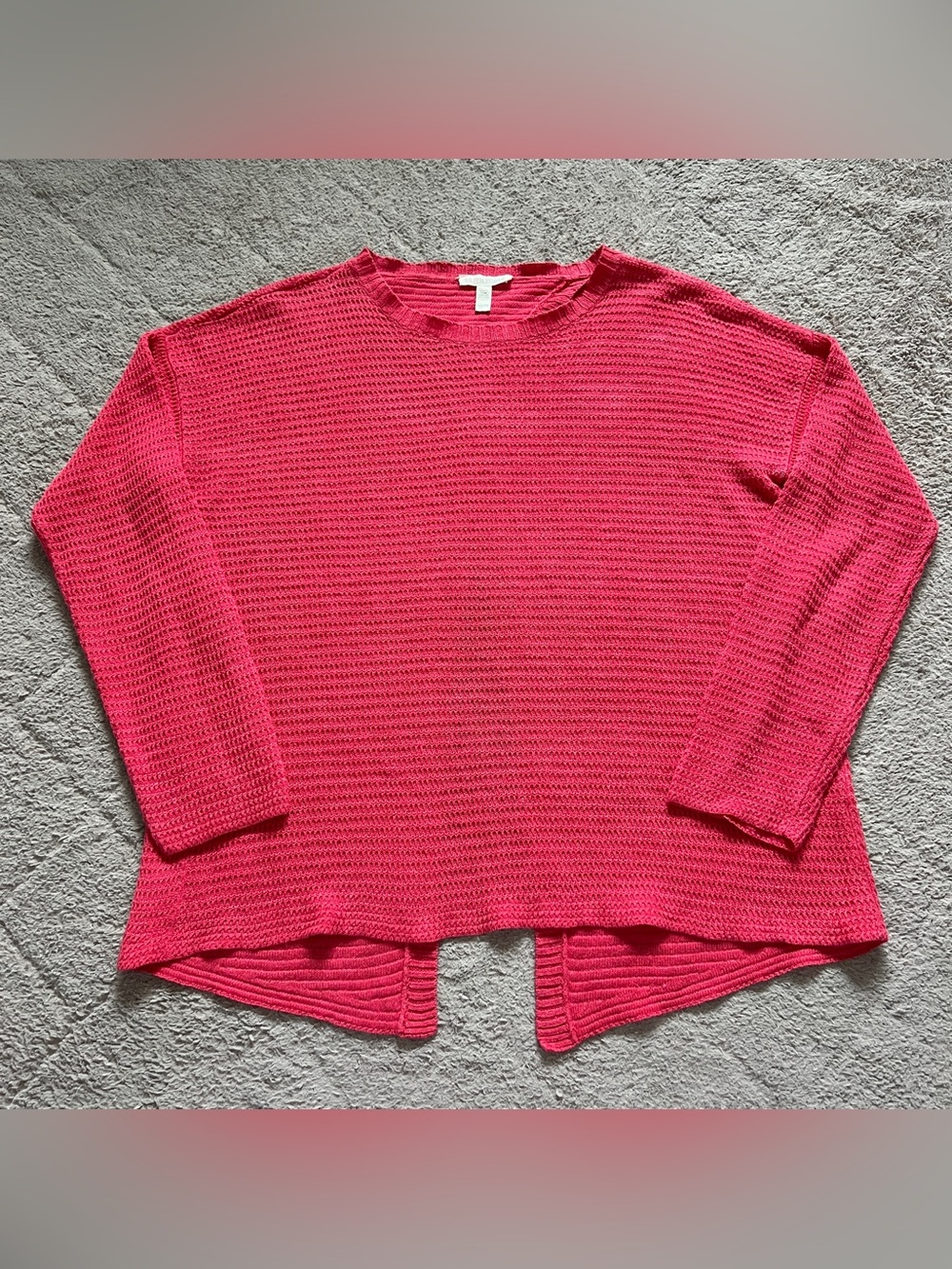 Eileen Fisher Open Back Sweater Organic Linen Quiet Luxury Old Money Boxy Sz XS